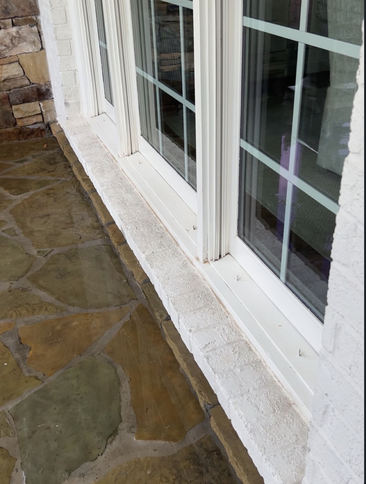 Stone sill & windows — after