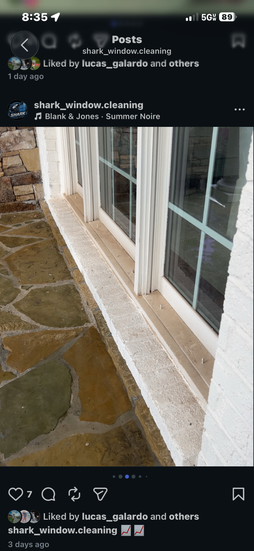 Stone sill & windows — before